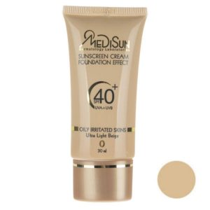 آرایش صورت کرم پودر مدیسان سری Oily/Irritated Skin مدل Foundation Effect No 0 حجم 30 میلی لیتر