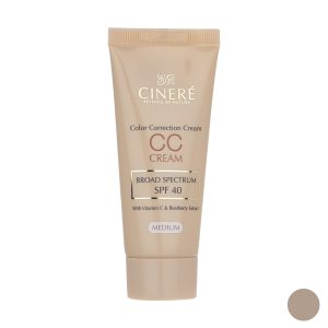 آرایش صورت کرم پودر روشن کننده (CC Cream SPF40) سينره Medium حجم 75 میلی لیتر